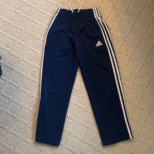 Adidas Kids Blue Joggers with White Stripes